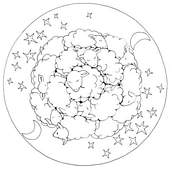 coloriage mandala moutons de sommeil